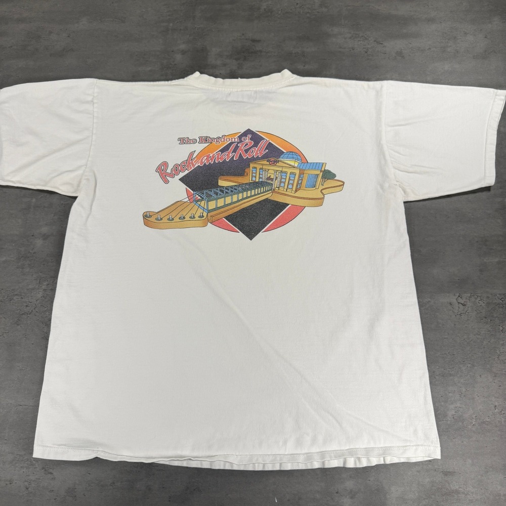 Vintage Hard Rock Cafe T-Shirt Mens XL Heavy Tee White Orlando Kingdom of Rock
